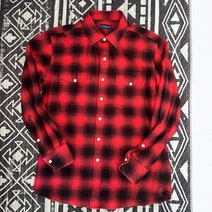 Stylish Red and Black Plaid Men's Shirt